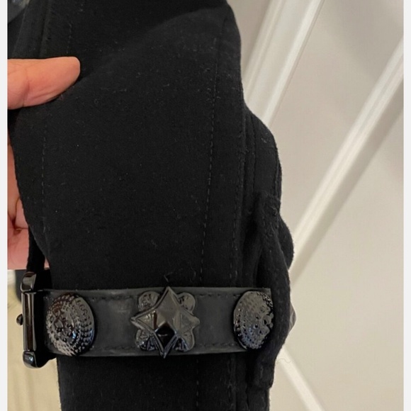 BURBERRY Kensington Black Wool Cashmere Double Breasted Trench Size 4 - Picture 13 of 15